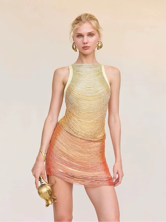 Loewe Dresses & Skirts - Loewe Yellow-to-Orange Ombre Sleeveless Mini Dress